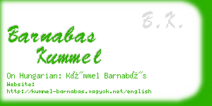 barnabas kummel business card